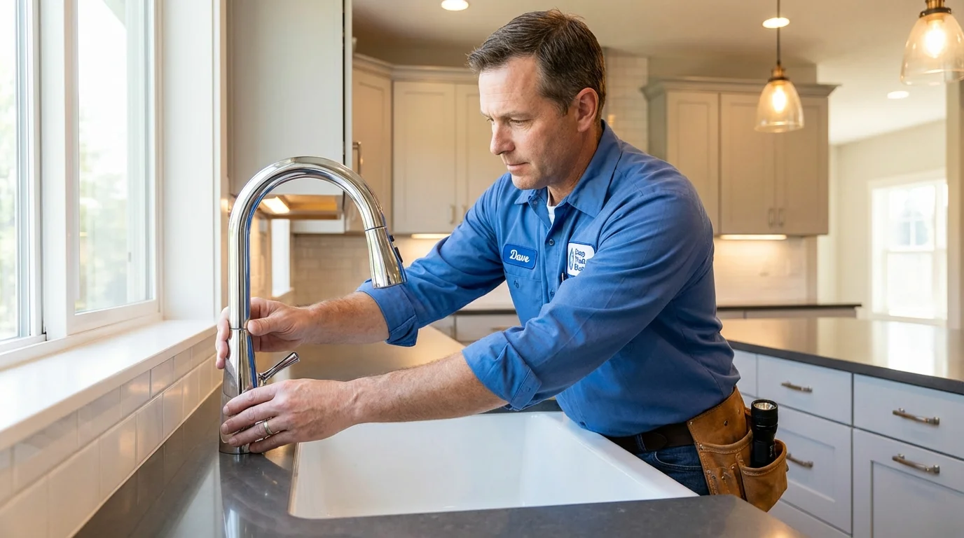 Kitchen faucet installation by Johns Plumbing LLC in Valdese
