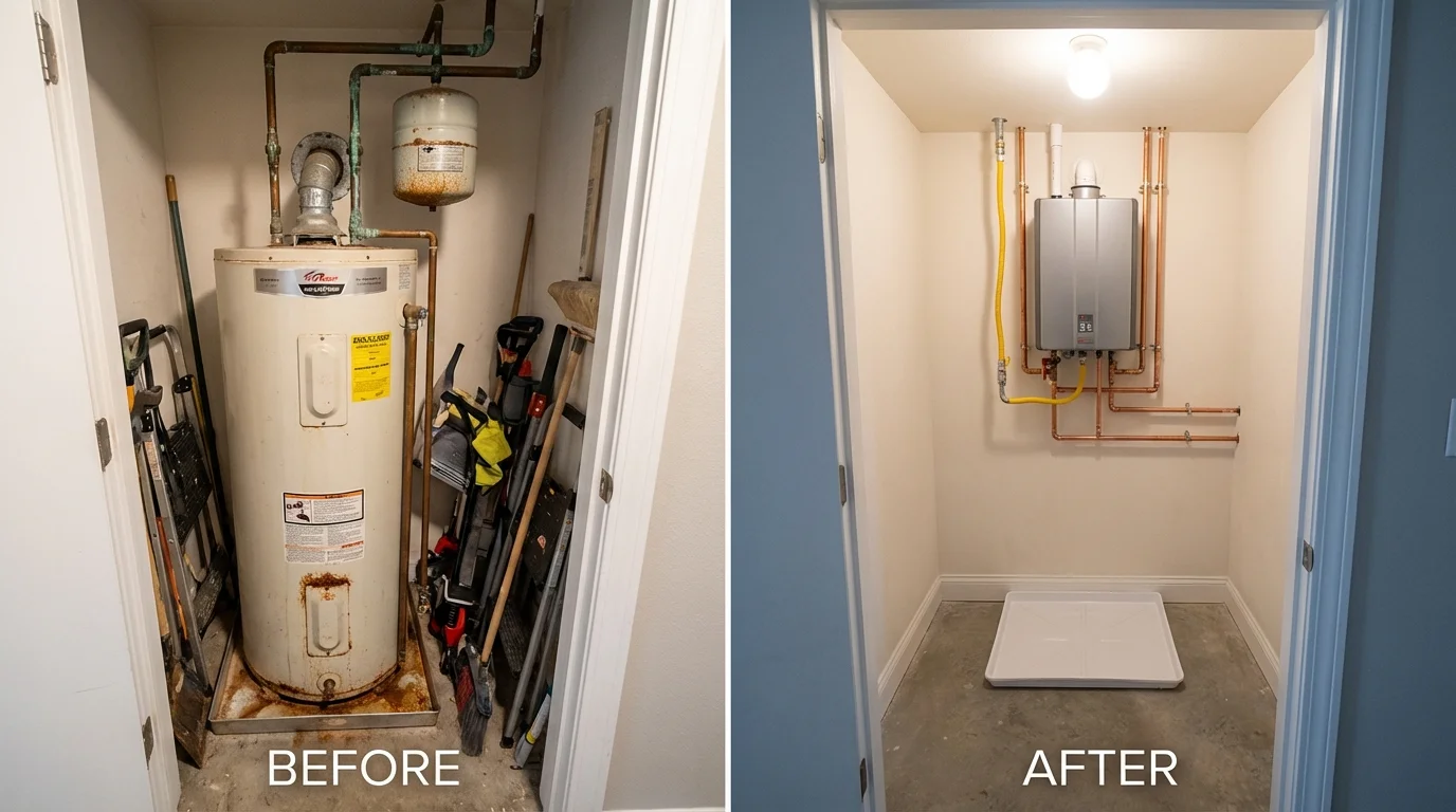 Tank water heater versus wall-mounted tankless unit comparison for Valdese, NC homeowners