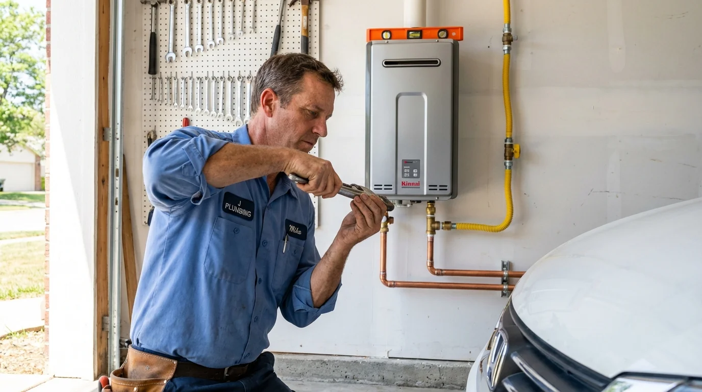 Tankless water heater installation by a Johns Plumbing LLC plumber in Valdese